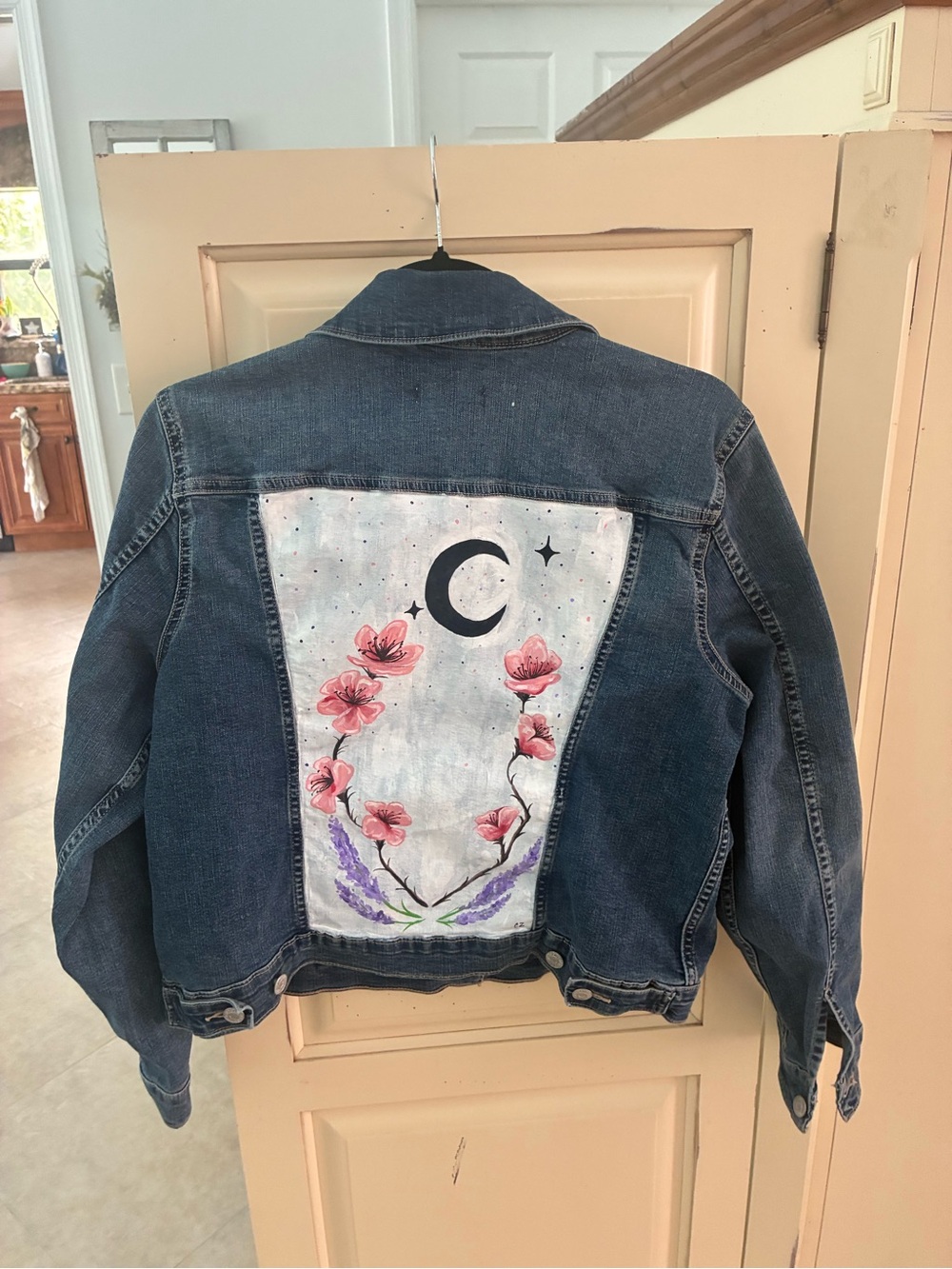 Levi’s Signature XL Classic Blue Denim Jacket - Women's Jean  PAINTED BACK - Picture 4 of 8